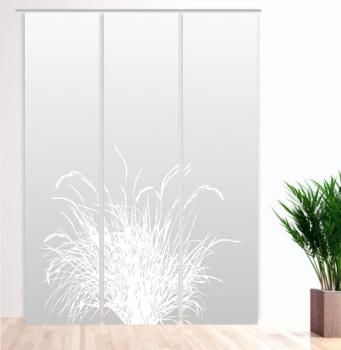 Reed 24 – lichtgrau Flächenvorhang - 3teiliges Set